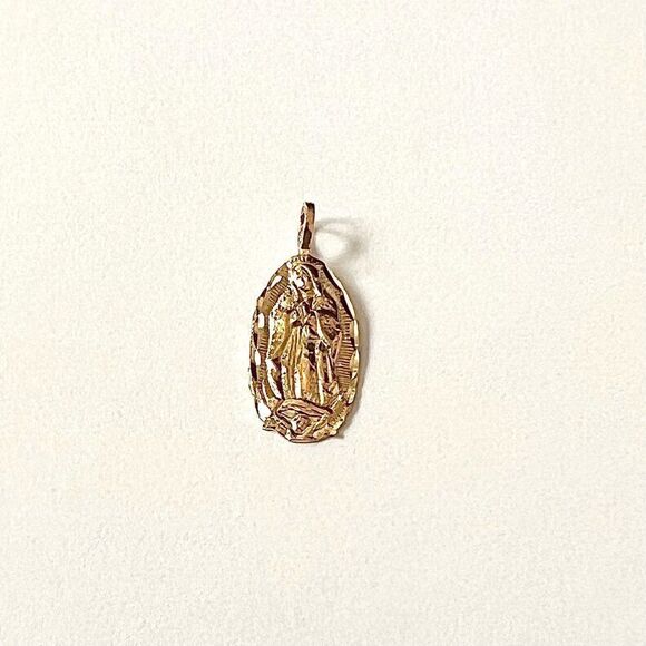 Guadalupe Virgin Mary 14k Solid Gold Pendant | perfect gift | faith | Guadalupe - Picture 5 of 14